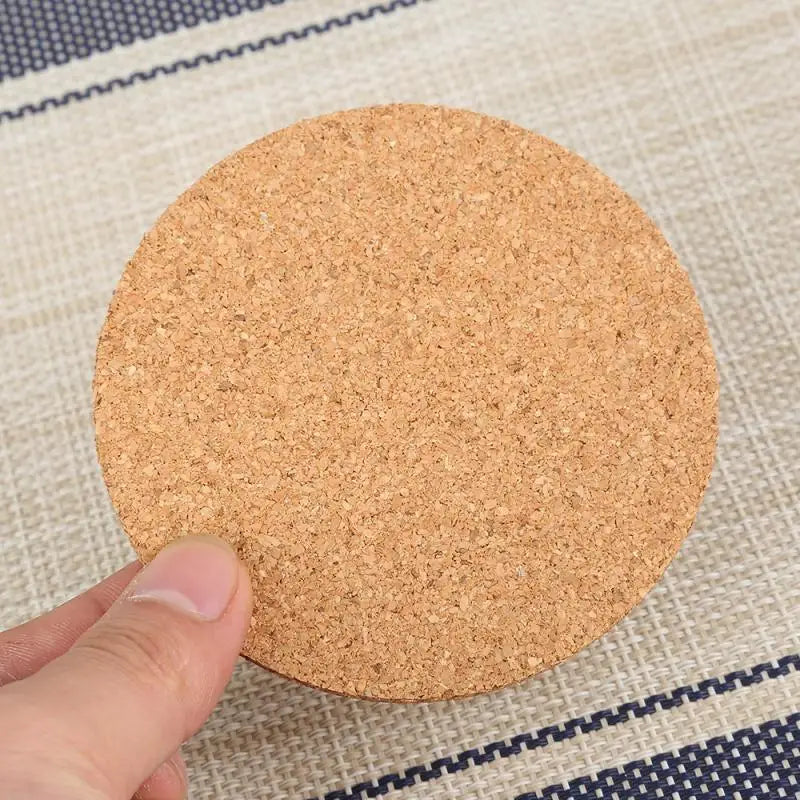 50pcs Natural Round Wooden Slip Slice Cup Mat Coaster Tea Coffee Mug Drinks Holder for DIY Tableware Decor Durable Pad