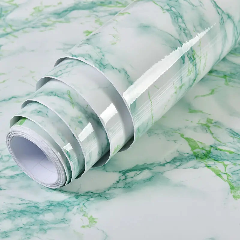 Marble Vinyl Film DIY Self Adhesive Wallpaper Bathroom Kitchen Cupboard Countertops Contact Paper PVC Waterproof Wall Stickers