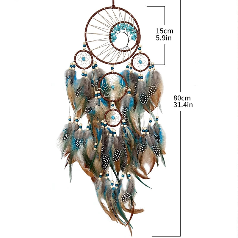 Dream catchers Tree of Life Dreamcatcher Home Decoration Indians Natural Stone Feathers Manual Dream Catcher Gift Wall Ornaments