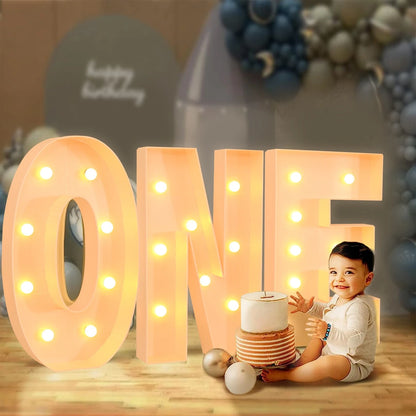 91.5CM Giant Letter Led Light Frame Box Baby Shower 1st Birthday Wedding Party Decor Christmas DIY Name Balloon Filling Box