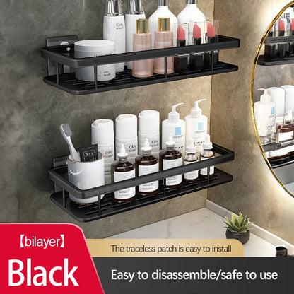 Bathroom Storage Rack Stainless Steel Anti Rust Storage Shower Rack Suction Cup Storage Rack Household Storage Appliances