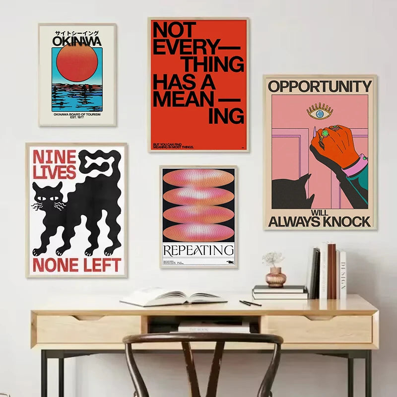 Japan Okinawa Travel Green Willow Tree Canvas Poster Abstract Open Your Mind Wall Art Prints for Modern Living Room Home Decor