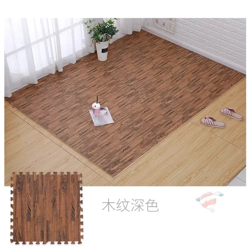 8/16Pcs Wood Baby Play Mat Floor Rug Thickened Foam Floor Children's Non-slip Crawling Pad Suitable for Living Room and Bedroom