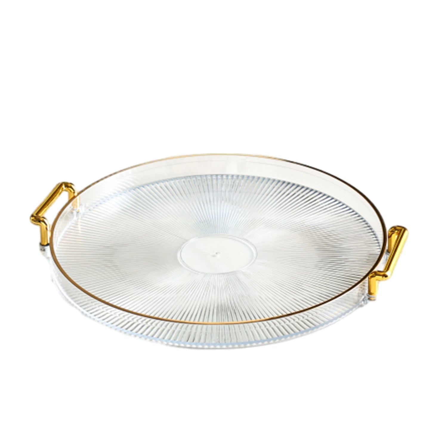 Round Serving Decorative Tray Plastic Serving Tray Kitchen Storages Decor for Party Coffee Table for Living Room Bathroom
