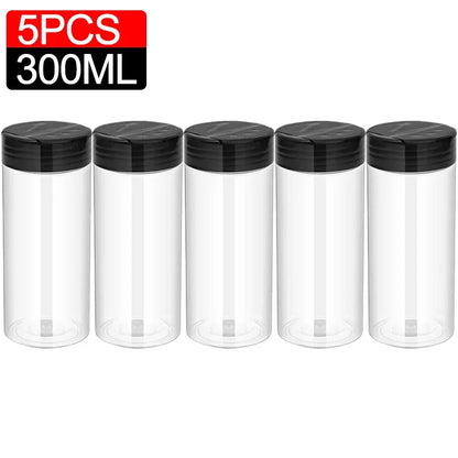 10/1PCS Clear Spices Bottle Salt Pepper Shakers Plastic Barbecue Seasoning Jars Condiment Box Home Kitchen Powder Storage Can