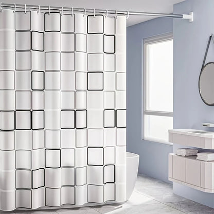 1pc 180cm/200cm PEVA Shower Curtain Waterproof Mildew Proof Durable Bathroom Screens With Hook Transparent White Black Curtains