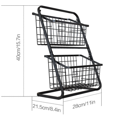 Kitchen Vegetable Storage Shelf, Black Floor To Ceiling Multi-layer Vegetable Rack, Household Vegetable And Fruit Storage Basket