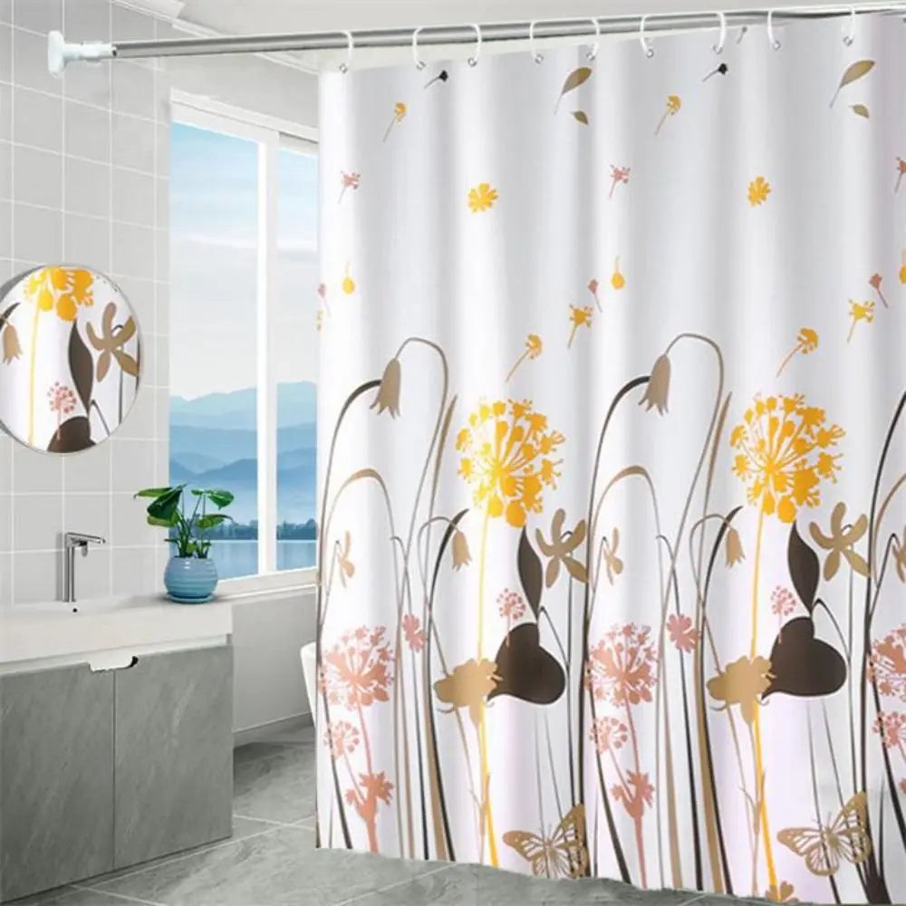 Mildew Proof Shower Curtain High Quality PEVA with 12 Hook Bathroom Curtain 180*150cm Thickened Printed Shower Curtain