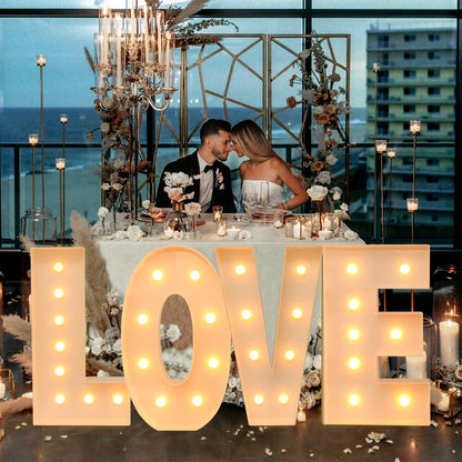 91.5CM Giant Letter Led Light Frame Box Baby Shower 1st Birthday Wedding Party Decor Christmas DIY Name Balloon Filling Box