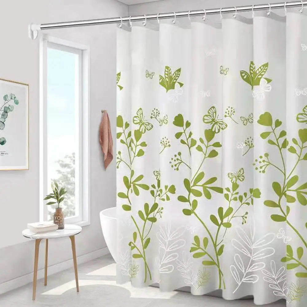 Mildew Proof Shower Curtain High Quality PEVA with 12 Hook Bathroom Curtain 180*150cm Thickened Printed Shower Curtain