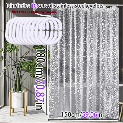 Translucent pebblestone shower curtain 3D three-dimensional texture PEVA material dry and wet separation partition curtain
