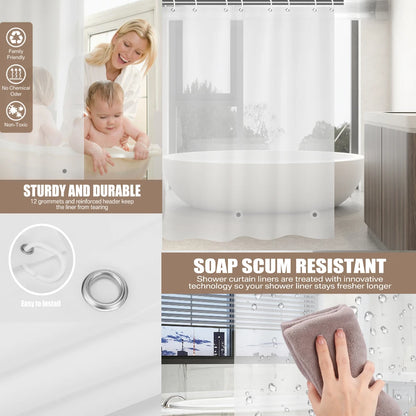 1pc 180cm/200cm PEVA Shower Curtain Waterproof Mildew Proof Durable Bathroom Screens With Hook Transparent White Black Curtains