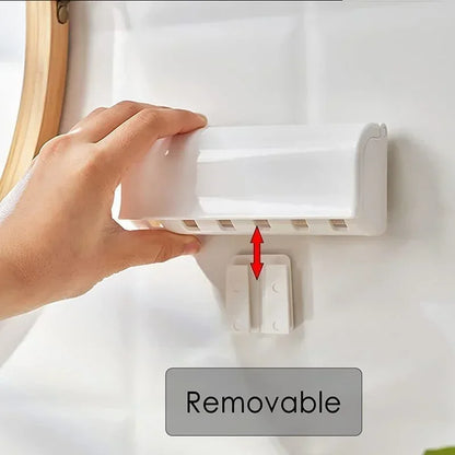 Six-hole Toothbrush Holder, Non-trace Strong Adhesive, Multi-head Toothbrush Holder Can Be Disassembled and Washed